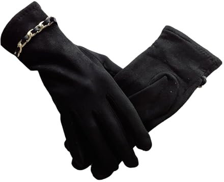 Lack Handschuhe Schwarz Kurz Warme Damen- und Winterhandschuhe aus zum Fahren und Reiten, winddichte Handschuhe Spitzenhandschuhe Schwarz Lang (Black, One Size)