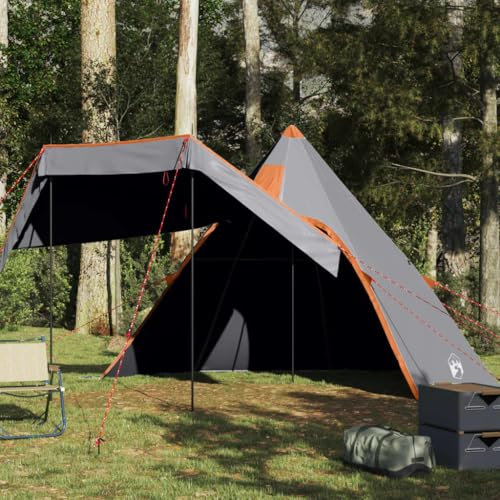 Xichuzi Tipi-Campingzelt 5 Personen Grau Wasserdicht, Caming Zelt, Camping Tents, Camping-Zelt - 4009409