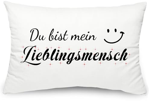 Kissenbezüge Geschenk für Frauen Männer Paar Partner Freundin Lieblingsmensch Geschenk Freundschaft Dekokissenbezug mit Spruch Du bist mein Lieblingsmensch, Kissenhülle 50 x 75 cm (Lieblingsmensch)