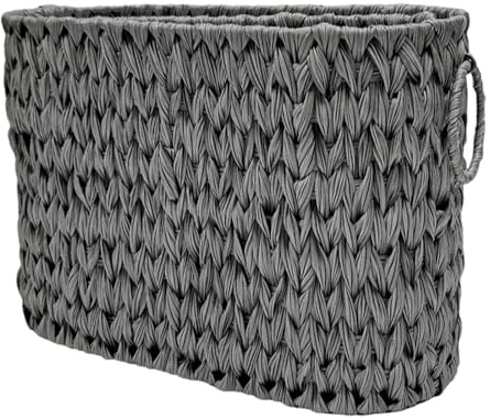 Elegante cesto portaoggetti in vimini con coperchio, armadietto portatile per 6-9 rotoli di carta igienica per piccoli organizer da bagno