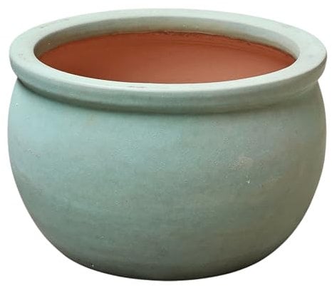 Teramico Macetero modelo Bavaria, verde y azul, diferentes tamaños, absolutamente resistente a las heladas (jade mate, 30 cm)