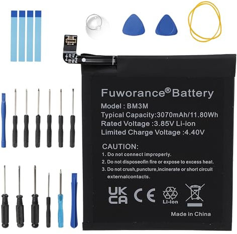 Fuworance 3070mAh 3.85V BM3M Batteria di Ricambio Compatibile con Xiaomi Mi 9 SE M1903F2G Smart Phone Mobile Ricaricabile agli Ioni di Litio Batteria Grande Capacità con Kit di Strumenti