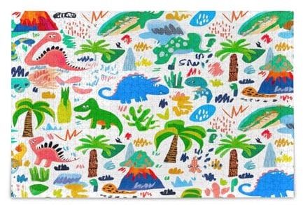 Dino Doodle Collection Holz-Puzzles für Familie, 500 Teile, 50,5 x 37,8 cm