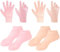 4 coppie calze di silicone e guanti in silicone, calze a piede elastico morbido, piede riutilizzabile idratante, per i piedi screpolati a secco Womensocks