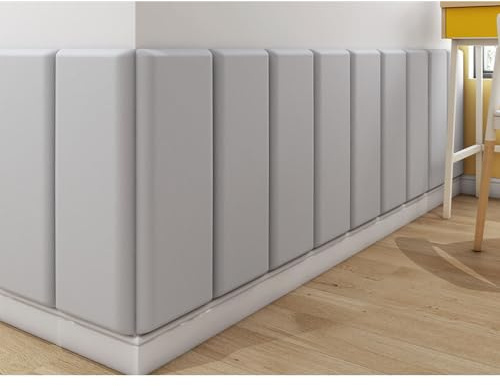 Paneles de Pared tapizados autoadhesivos, Acolchado anticolisión para cabecero de Cama, Ideal para Sala de Juegos y Dormitorio (Gris Oscuro, 70 x 23 cm, 4 Unidades)