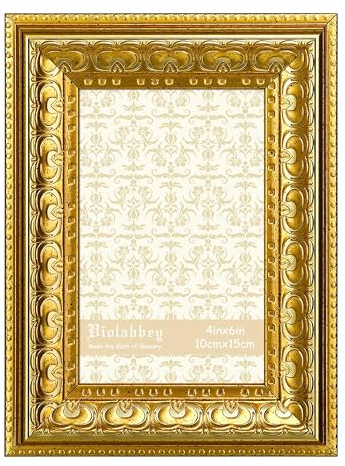 VIOLABBEY Bilderrahmen 10x15 cm Gold, Vintage-Fotorahmen | Wand oder Tischdekoration, Klassisches Design, Büro & Zuhause, Passend für 4x6 Inch Fotos