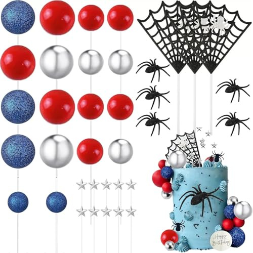 Spinne Torte Dekorationen Spinnennetz Torte Siegel Dekorationen Spinne Ball Männer Geburtstag Party Kindergeburtstag