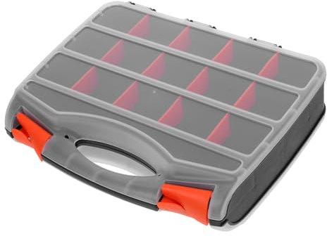 SHINEOFI Tragbare Aufbewahrungsbox mit Abnehmbaren Trennwänden Doppelseitiger Werkzeugkasten für Schrauben Nägel Perlen und Schmuck Transparentes Design für Einfachen Zugriff