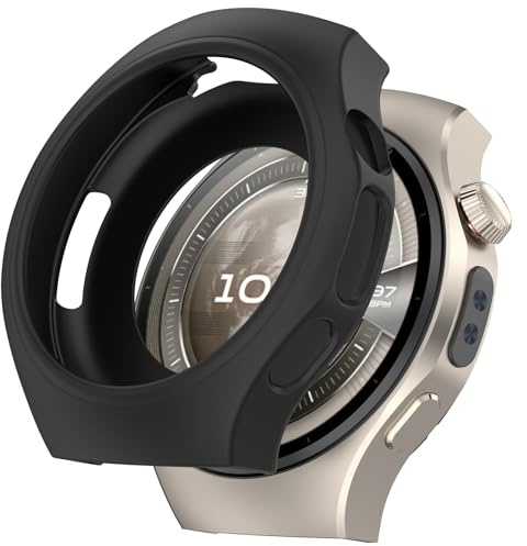 AWADUO Ersatz Smartwatch Schutzhülle Abdeckung kompatibel mit Huawei Watch 5 46mm Silikon Shell Anti Drop Uhr Zubehör (schwarz)