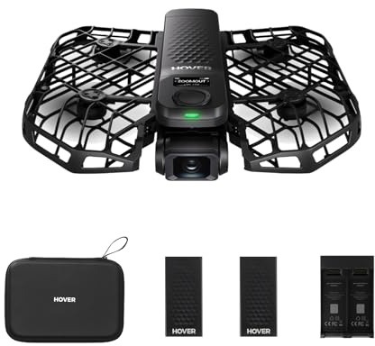HOVERAir X1 PRO Drohne mit Kamera 4K, Faltbar Action Cam mit über 15 vollautomatischen Flugmodi, 42 KM/H, Fliegen überall mit OmniTerrain, Rückkollisions-Erkennung (Basis Kombo&Battery)