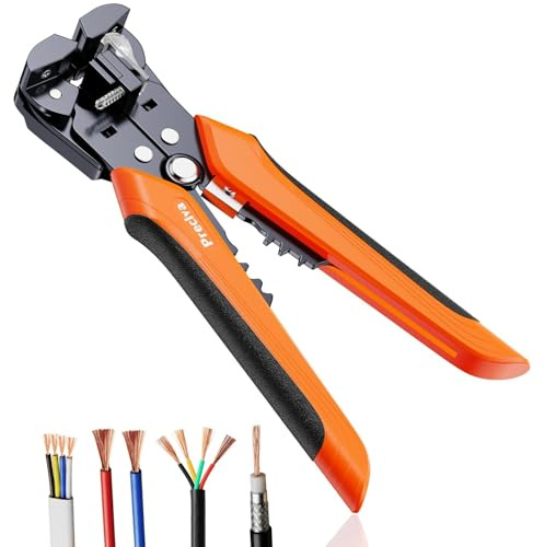 Preciva 3 in 1 Automatic Wire Stripper for Stripping, Cutting, Crimping | Wire Cutter, Electrical Tools Terminal Crimper for Electricians, Self-Adjusting Pliers 10-24 AWG (0.2-6.0mm²), Cable Stripper