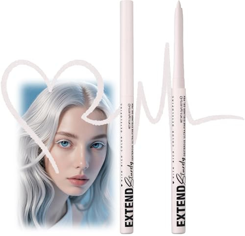 Ultra-Fine Gel Eyeliner Pen For Sharp Winged Looks - Waterproof Smudgeproof Long Lasting Matte White With Glittery Finish And Precise Application, Rich Colour Payoff, Smooth Gliding Tip, Professional
