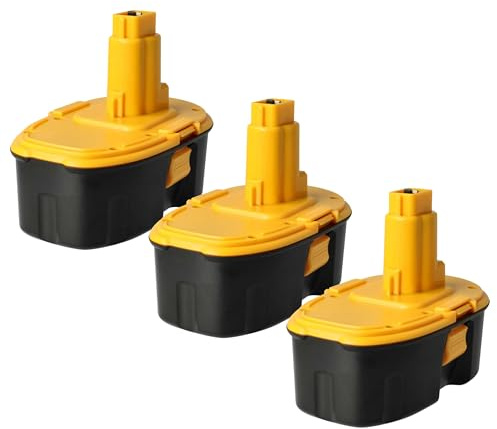 vhbw 3X Akku kompatibel mit Dewalt DW057K, DW057N, DW057K-2, DW056K-2, DW056, DW056N, DW056KS, DW059 Werkzeug (4000 mAh, NiMH, 18 V)
