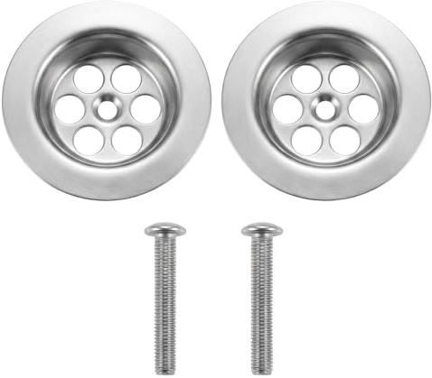 2 Sets 70mm Kitchen Sink Strainer Stainless Steel Plug Hole Waste Basket Replacement Anti-Clog Drain Filter Grid With Fixing Screws For Homeowners And DIY Enthusiasts Utility Room Hardware Accessories