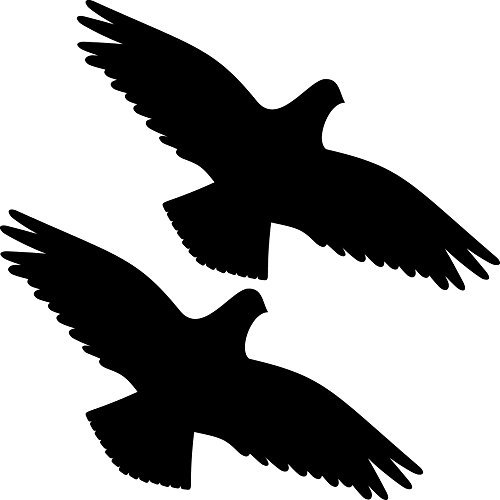 2 Stück 25cm schwarz Habicht Greifvogel Vogel Fenster Schutz Warnvogel Warnvögel Aufkleber Tattoo die Cut Deko Folie