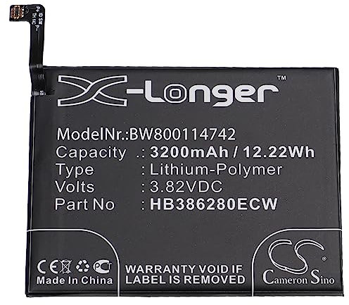 vhbw Batterie Compatible avec Huawei P10 Standard Edition, VTR-AL00, VTR-L09, VTR-L29 téléphone Portable (3200mAh, 3,82V, Li-polymère)