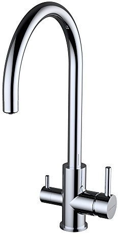 Clever 60150 Grifo de Cocina Monomando Agua Tratada Chef Round Econature Cold Open, Cromado