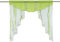 HongYa Tunnelzug Scheibengardine transparenter Voile Kurzgardine für Kleinfenster H/B 80/80 cm Creme Grün