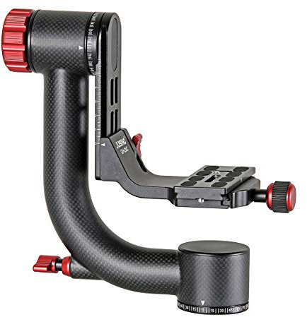 JUSINO Gimbal Head GH-20C Tête de cardan en Carbone pour Appareil Photo avec téléobjectif, capacité de Charge de 15 kg, avec Sac d'épaule rembourré