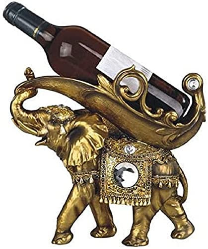 ICE ARMOR George S. Chen Imports Golden Thai Elephant Wine Holder 11 1/4 Wide Statue Figurine (7888216)