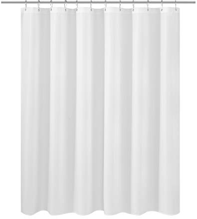 N&Y HOME Doublure de Rideau de Douche en Tissu Court de 152,4 cm de Long, de qualité hôtelière, Lavable en Machine, Rideaux de Salle de Bain Courts avec œillets, Blanc 183 x 152,4 cm