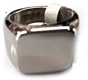 artigianale Handgefertigter Ring aus Stahl, Art 5S, viereckig, Größe wählbar, für Damen und Herren, italienische Größe, aus der Kollektion „Moa“