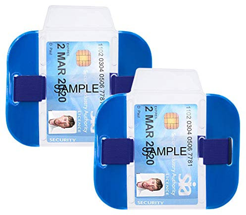 GOGO Lot de 2 Porte-badges SIA haute visibilité Porte-badge brassard