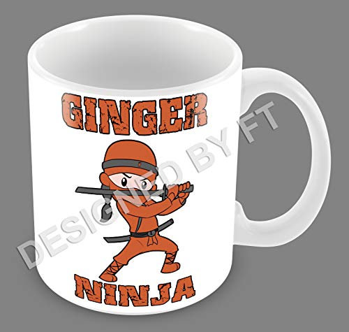 FlyingTurtles Ginger Ninja Funny Novelty Ceramic White 11oz Mug by FT