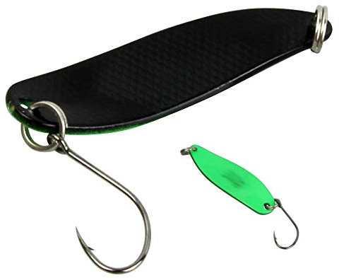 Fishing Tackle Max FTM Spoon Hammer 3,3cm 2,4g - Forellenblinker, Farbe:schwarz/UV grün