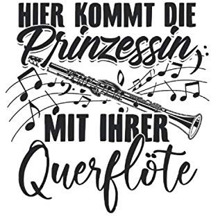 Hier Kommt Die Prinzessin Mit Ihrer Querflöte: Notenheft: DIN A5 - 6x9 Zoll - 120 Seiten – Notensysteme | Notenblock Flöte Musikschule Flötenspieler Flötist