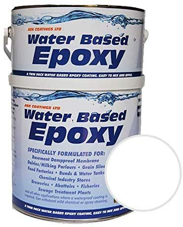 Damp Proof Epoxy Resin Water Based Paint for Garages, Walls, Basements and Tanks - 2.5L (White)