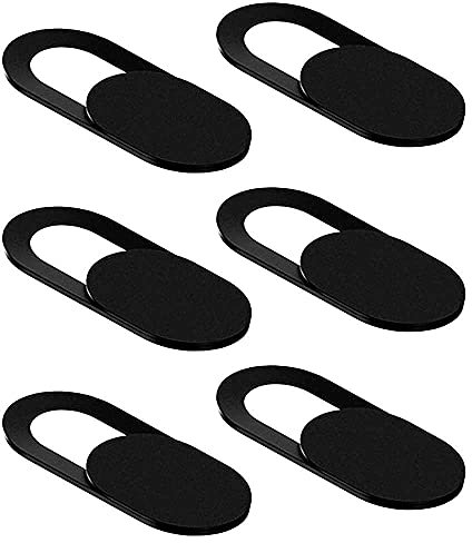 OcioDual 6 Tapas Tapaderas Deslizantes Pegatinas Adhesivas Tapones Cubiertas Negras para Seguridad Privacidad Cámara Web Webcam