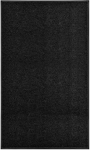 vidaXL Fußmatte Waschbar Schmutzfangmatte Türmatte Fußabtreter Schmutzmatte Schmutzfangläufer Sauberlaufmatte Innen Außen Schwarz 90x150cm