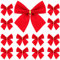Amosfun Weihnachten Schleifen Rot Samt Schleife DIY Basteln Christbaumschmuck Weihnachtsschmuck Geschenkboxen Verpackung 12pcs Baumschmuck Weihnachtsdekoration Christbaumanhänger