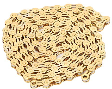 Mountainbike Kette, Hochfester Stahl 8-Fach Fahrradkette Leicht 116 Glieder 8-Fach Fahrradkette Ersatz Fahrradzubehör Gold Fahrrad und Ersatzteile Fahrräder und Zubehör