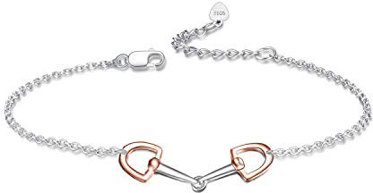 YFN Armband Pferd Sterling Silber Armband Trense Bit Armband Gebiss Schmuck Steigbügel Geschenk für Pferdeliebhaber Damen Mädchen