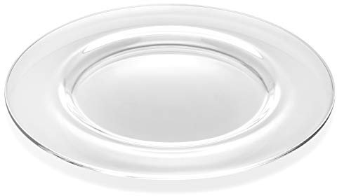 Glass - Charger - Plate- Set of 6 Chargers - Classic Clear - Plates are 12.5 Diameter - Made in Europe - by Barski