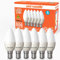 paul russells LED Light Small Bayonet Cap B15, 60watt Equivalent, 6.5W 806LM LED Bulbs, 2700K Bright Warm White, Frosted C35 SBC Candle Energy Saving Non-Dimmable Chandelier Lightbulbs, 6 Pack