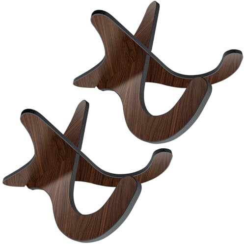 LALAOKS Wooden Ukulele Violin Stand Foldable Black Walnut X-2Pair