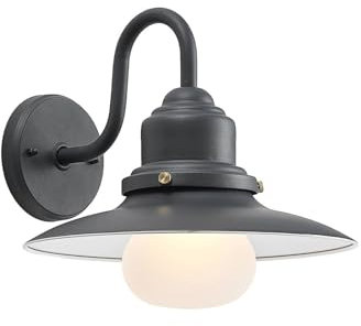 Lindby Wandleuchte außen Roisin (spritzwassergeschützt (Retro, Vintage Antik) in Alu aus Metall (1 flammig E27) - Außenwandleuchten Wandlampe Led Außenlampe Outdoor für
