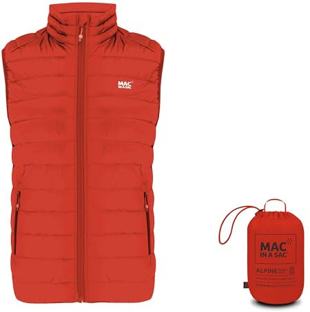 Mac in a Sac Alpine Men's Packable Down Puffer Vest - Burnt Orange - S