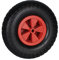 Relaxdays Roue de brouette, 4.00-6, Caoutchouc, Jante en Plastique, increvable, Charge maximale : 100 kg, Noir/Rouge