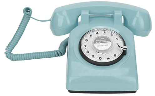 Festnetztelefon mit Wählscheibe, Freisprechfunktion, Wahlwiederholungsfunktion, Alte Wählmethode, Kommunikationsfunktion, Altmodisches Schnurgebundenes Telefon für