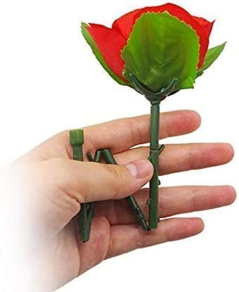 MOMOMAGE 5 Stück/Los Faltbare Rose erscheinende Rose Zaubertricks Seide zu Blume Magier Nahaufnahme Straße Gimmick Requisiten Mentalismus Lustig