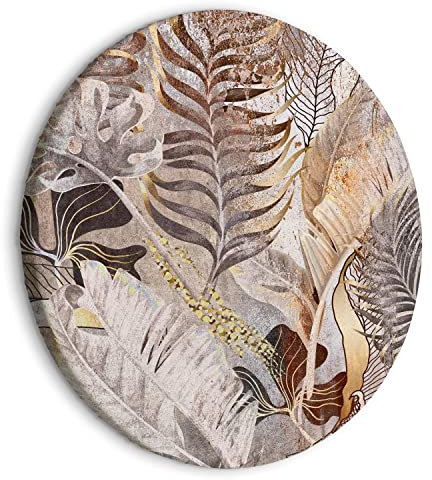 murando - runde Bilder exotische Natur 40x40 cm Leinwandbild 1 tlg Kunstdruck modern Wandbilder XXL Wanddekoration Design Wand Bild Blätter Botanik Pflanzen Dschungel Abstrakt a-C-10011-bc-a