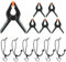 Vevelux 6 Pcs Heavy Duty 4.5 Inch Spring Clamps + 6 Pcs Backdrop Clips, Elastic Nylon Backdrop Clamps Holder Background Clips for Video Photography Background Support, Canvas, Creation and Home Use