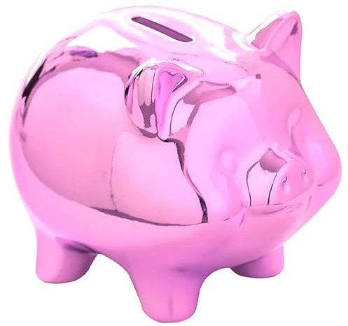 Spardose Kinder Personalisiert, Sparschwein Hochzeit, Baby Mädchen Jungen Kinder Sparschwein Groß, Sparbüchse, Piggy Bank, Trinkgeld Spardose Keramik, Hochzeitsgeschenke für Brautpaar (Rosa)