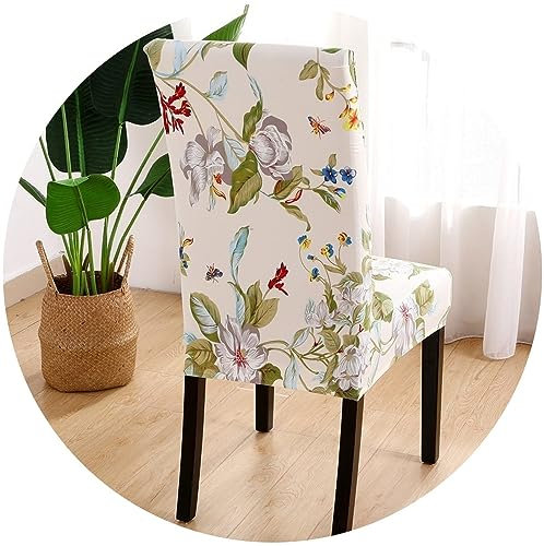 Stretch Stuhlhussen/Stuhlbezug 4er 6er 2er set mit Blumen Muster Stuhlhussen für Esszimmerstühle Universal Beschützer Stuhlüberzug für Hotel, Bankett, Küche, Restaurant, Haus, Hochzeit ( Color : #12 ,