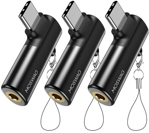 MOSWAG USB C to 3.5 mm Jack Adapter, Type C to 3.5mm Headphone Aux Digital Audio Earphone Adapter Zinc Alloy Headphone Adapter for Samsung Galaxy S23 S22 Note10 Huawei P50/P40 Pro,Google Pixel 4X