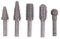 Bohr Raspel 5-teilig, Gratraspel 6mm 1/4 Zoll Schaft, Feile, Holzfräser, Holzraspel Kunststoff, Metall - schleifen polieren formen - Kugel, Zylinder, Oval, Kegel für Bohrmaschine